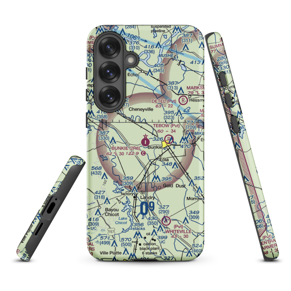 Bunkie Municipal Airport (2R6) VFR Sectional Samsung Phone Case Samsung Galaxy S25 Plus model shown