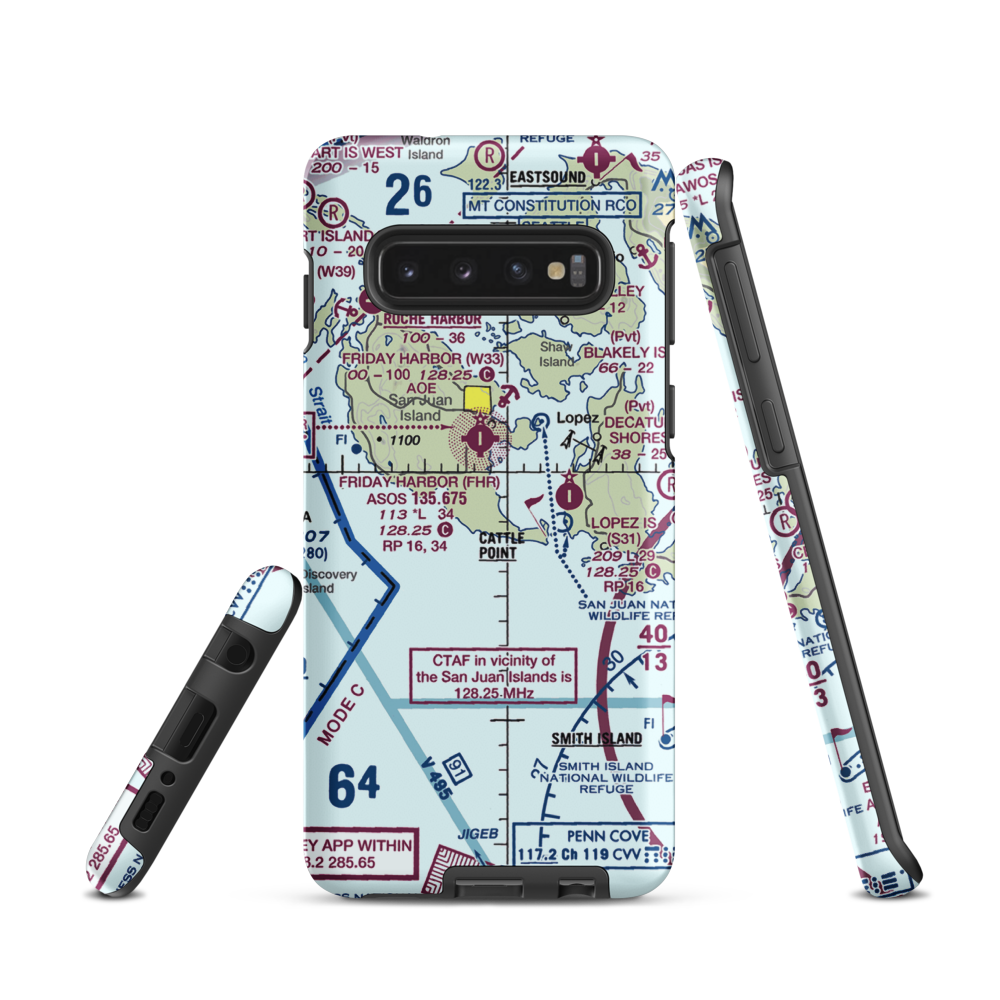 Burden Field-(Rabbit Run) Airport (61WA) VFR Sectional Samsung Phone Case Samsung Galaxy S10 model shown