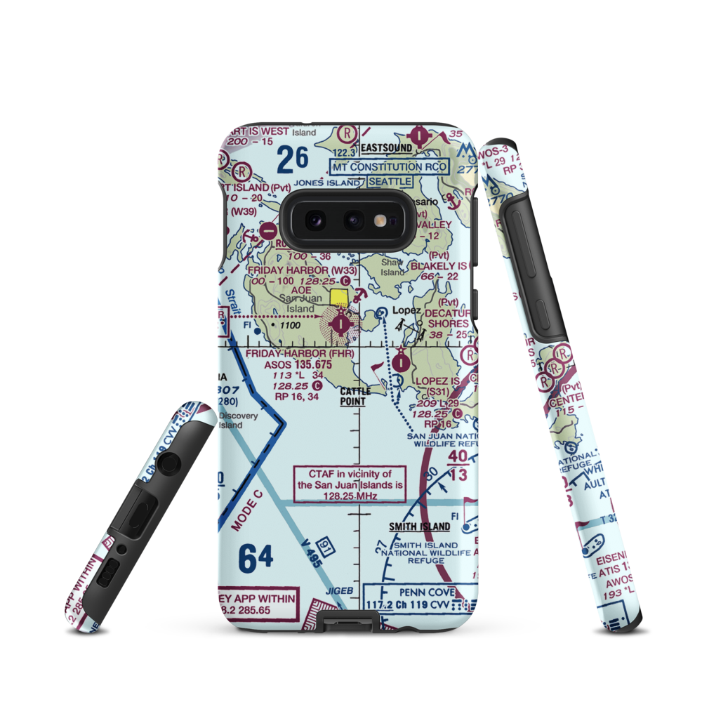 Burden Field-(Rabbit Run) Airport (61WA) VFR Sectional Samsung Phone Case Samsung Galaxy S10 Plus model shown