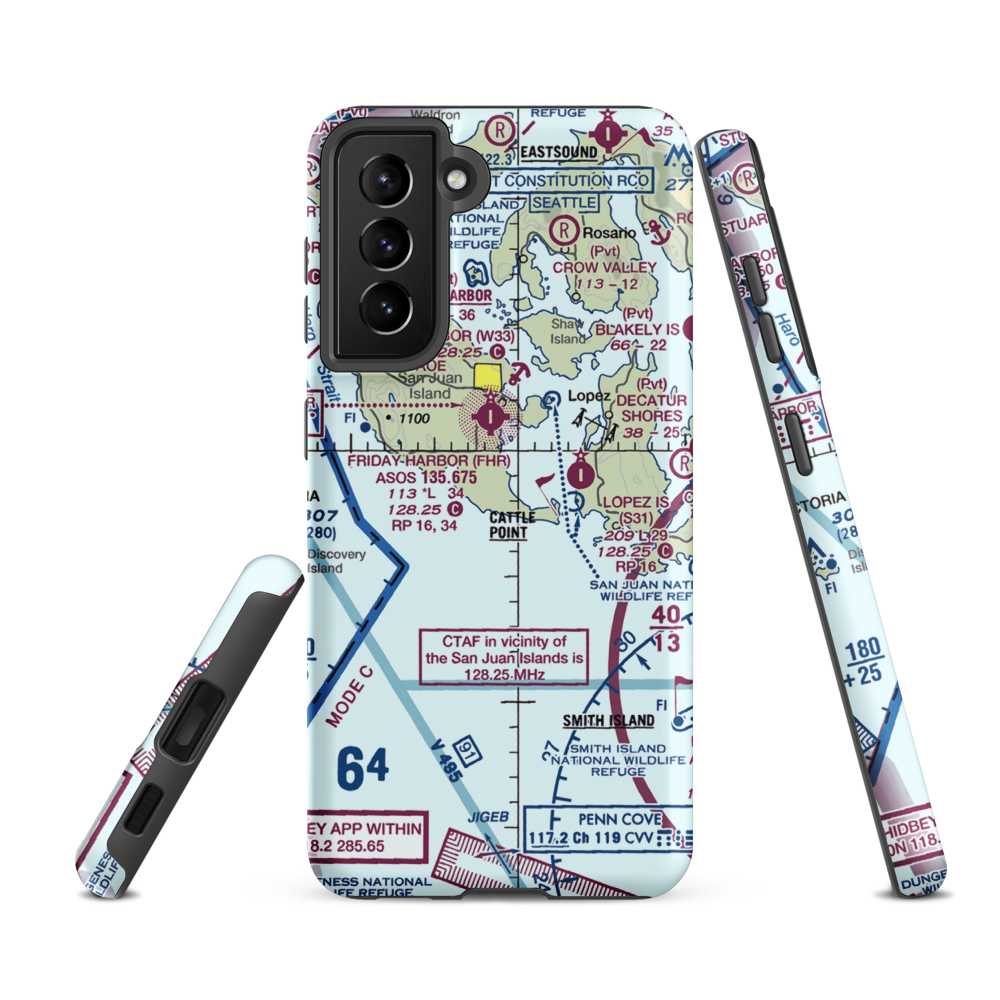 Burden Field-(Rabbit Run) Airport (61WA) VFR Sectional Samsung Phone Case Samsung Galaxy S21 Ultra model shown