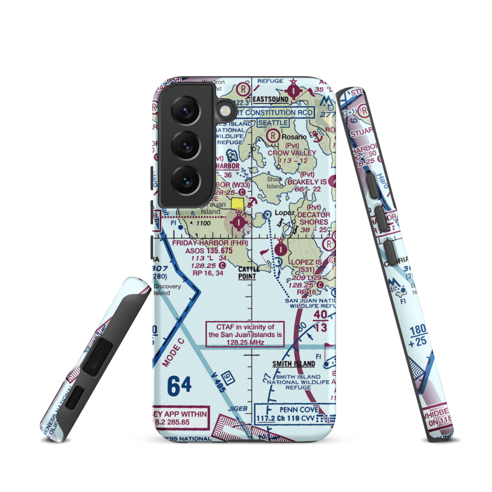 Burden Field-(Rabbit Run) Airport (61WA) VFR Sectional Samsung Phone Case Samsung Galaxy S22 model shown