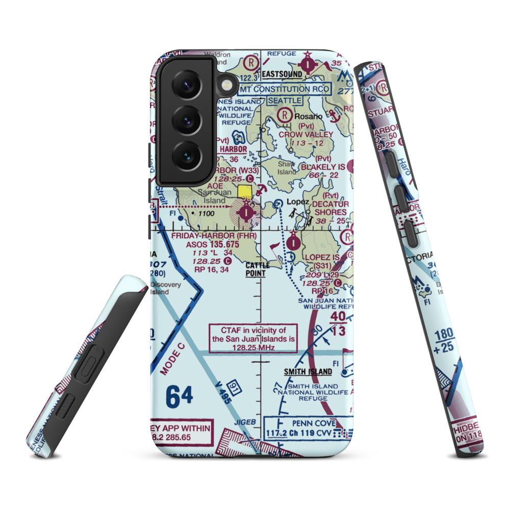 Burden Field-(Rabbit Run) Airport (61WA) VFR Sectional Samsung Phone Case Samsung Galaxy S22 Plus model shown