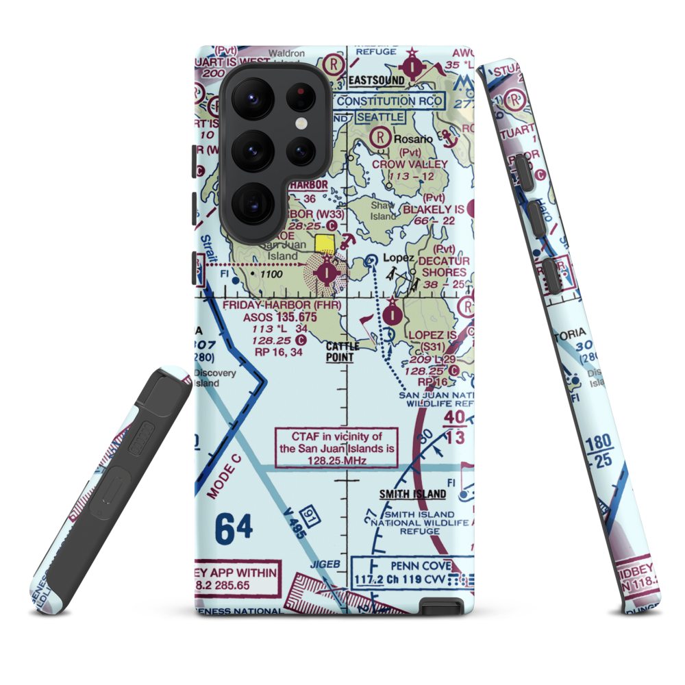 Burden Field-(Rabbit Run) Airport (61WA) VFR Sectional Samsung Phone Case Samsung Galaxy S22 Ultra model shown
