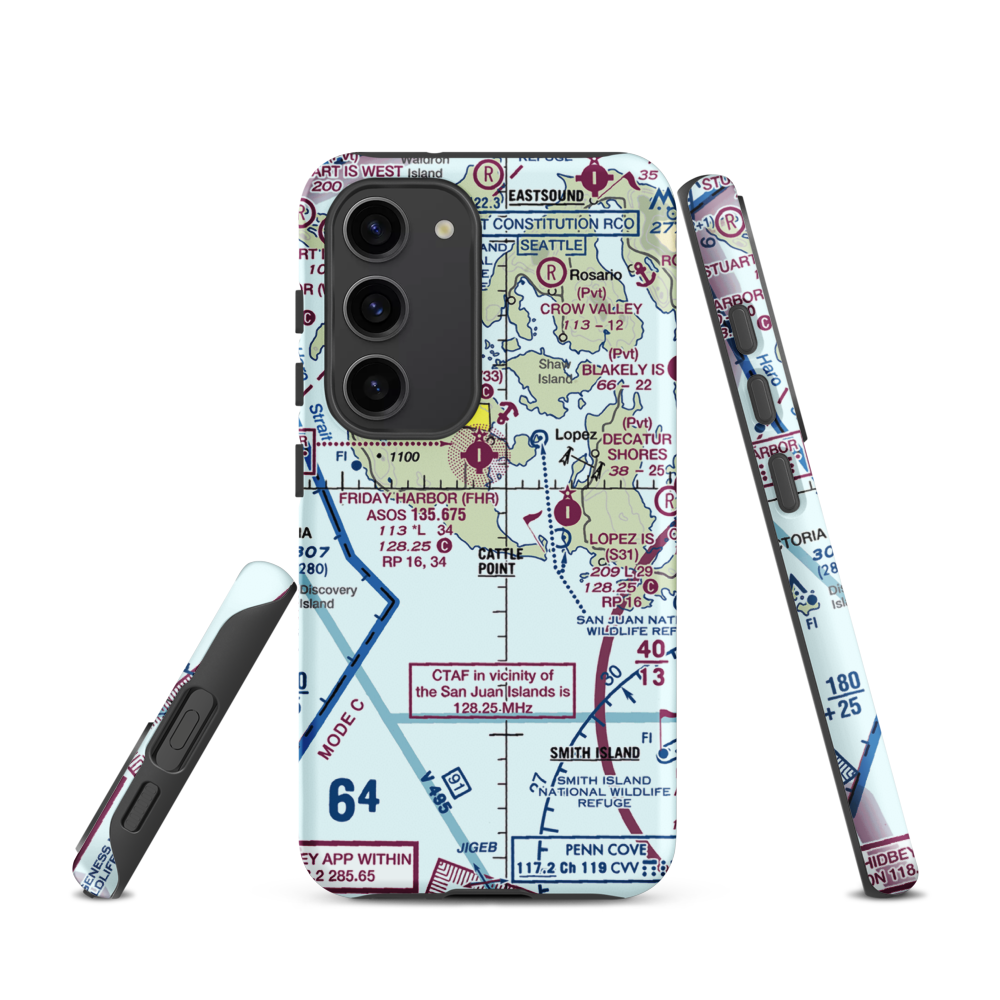 Burden Field-(Rabbit Run) Airport (61WA) VFR Sectional Samsung Phone Case Samsung Galaxy S23 model shown
