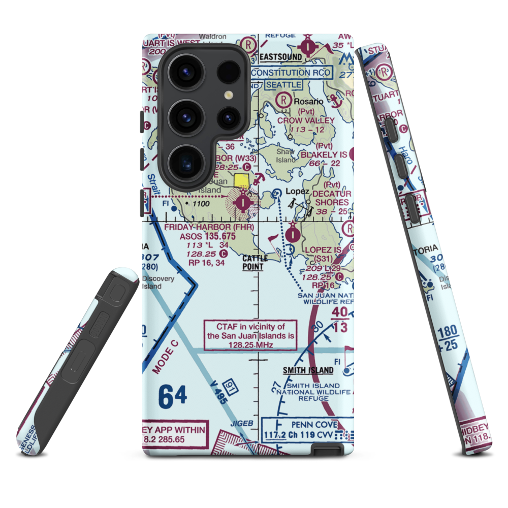 Burden Field-(Rabbit Run) Airport (61WA) VFR Sectional Samsung Phone Case Samsung Galaxy S23 Ultra model shown