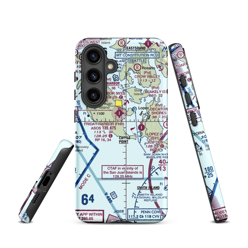 Burden Field-(Rabbit Run) Airport (61WA) VFR Sectional Samsung Phone Case Samsung Galaxy S24 model shown