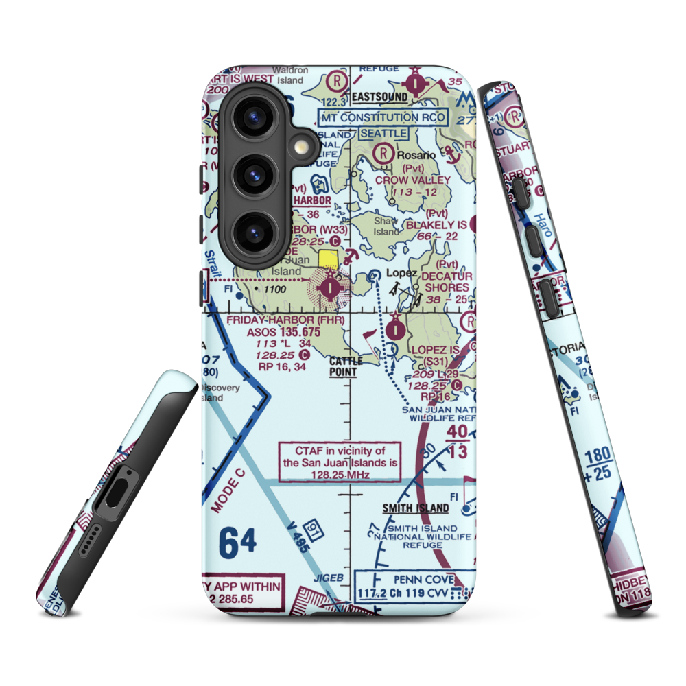 Burden Field-(Rabbit Run) Airport (61WA) VFR Sectional Samsung Phone Case Samsung Galaxy S24 Plus model shown
