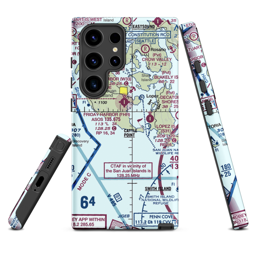 Burden Field-(Rabbit Run) Airport (61WA) VFR Sectional Samsung Phone Case Samsung Galaxy S24 Ultra model shown