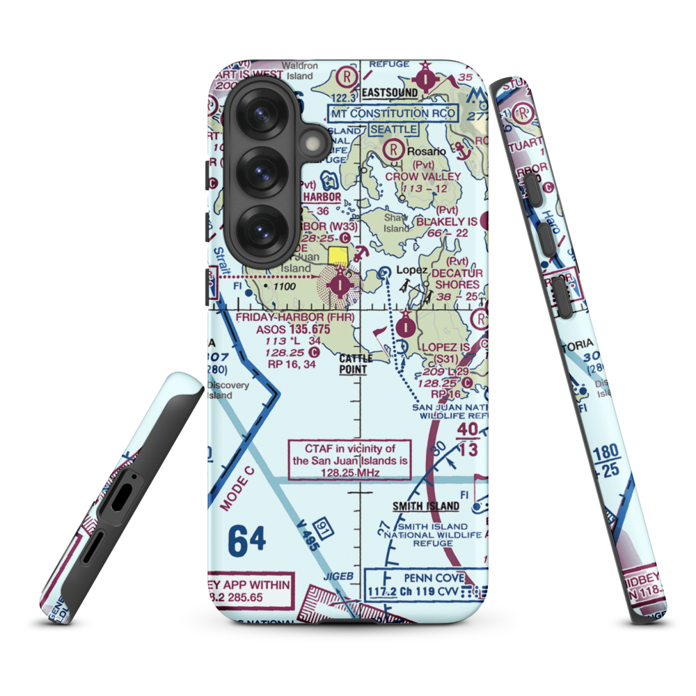 Burden Field-(Rabbit Run) Airport (61WA) VFR Sectional Samsung Phone Case Samsung Galaxy S25 Plus model shown