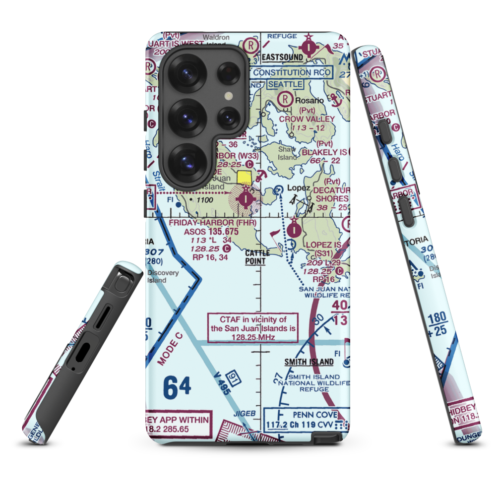 Burden Field-(Rabbit Run) Airport (61WA) VFR Sectional Samsung Phone Case Samsung Galaxy S25 Ultra model shown