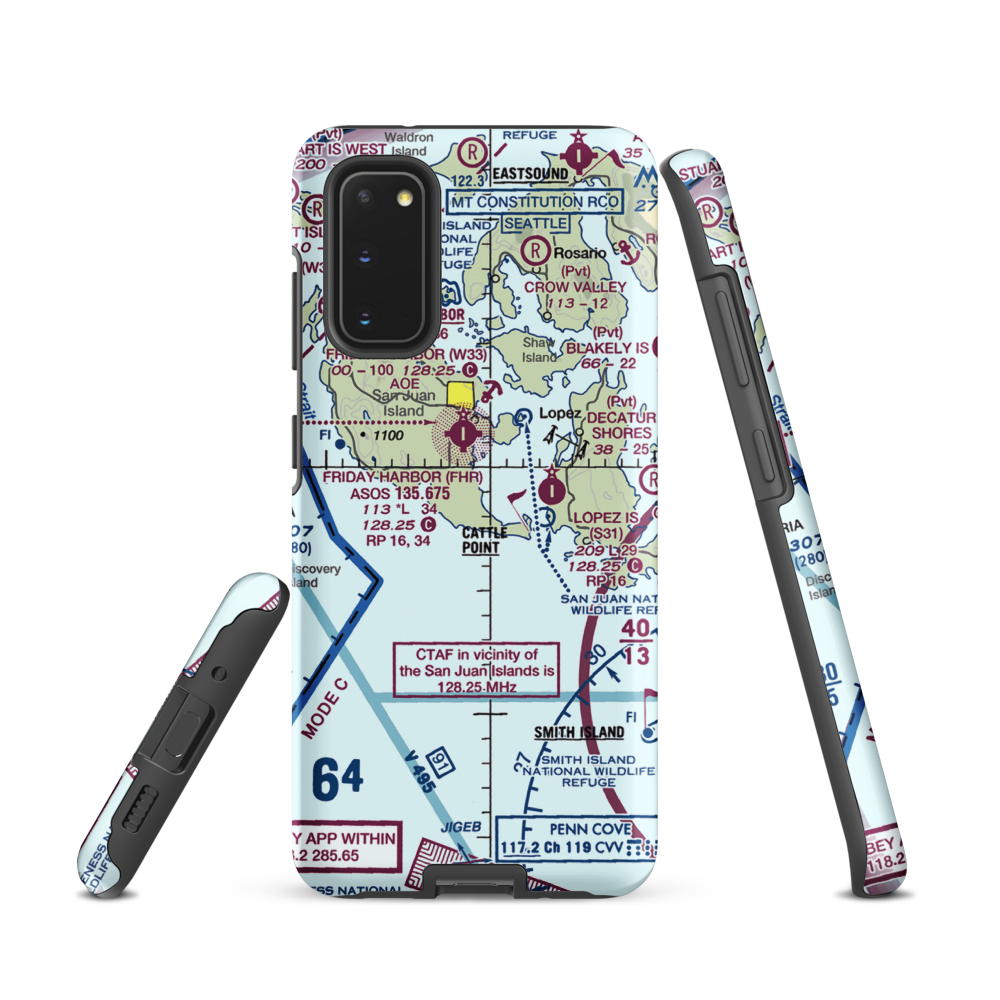 Burden Field-(Rabbit Run) Airport (61WA) VFR Sectional Samsung Phone Case Samsung Galaxy S20 model shown