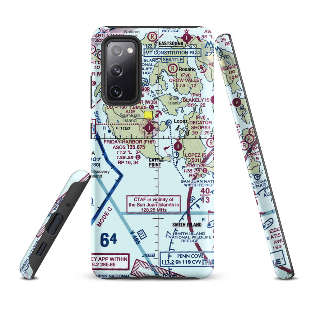 Burden Field-(Rabbit Run) Airport (61WA) VFR Sectional Samsung Phone Case Samsung Galaxy S20 FE model shown