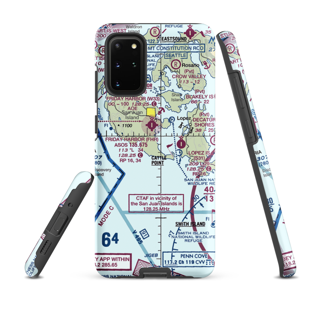 Burden Field-(Rabbit Run) Airport (61WA) VFR Sectional Samsung Phone Case Samsung Galaxy S20 Plus model shown