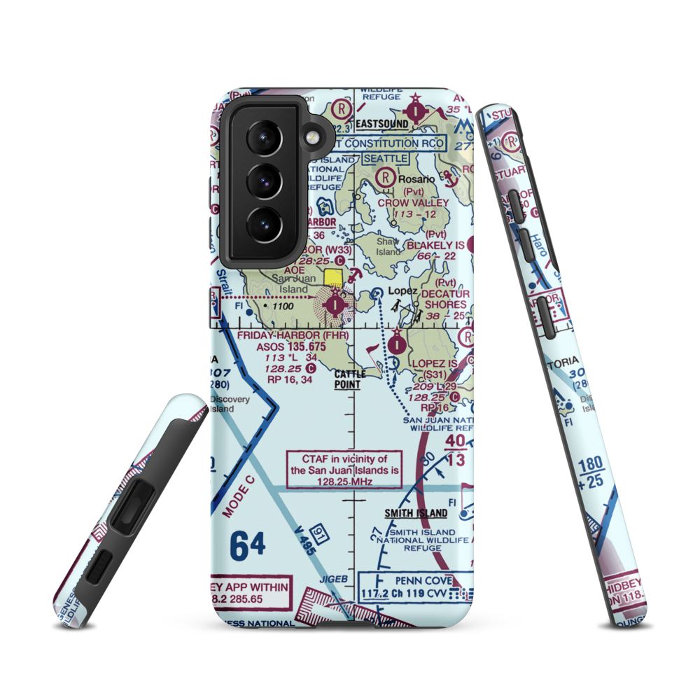 Burden Field-(Rabbit Run) Airport (61WA) VFR Sectional Samsung Phone Case Samsung Galaxy S21 model shown