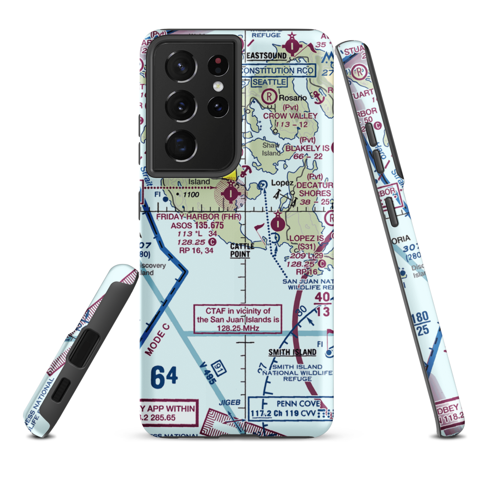 Burden Field-(Rabbit Run) Airport (61WA) VFR Sectional Samsung Phone Case Samsung Galaxy S21 Ultra model shown