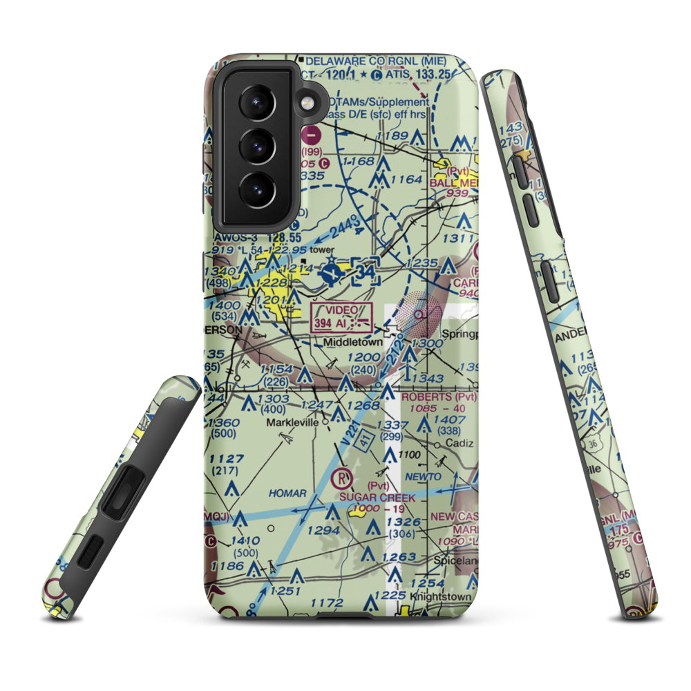 Burk Personal Use Airport (34II) VFR Sectional Samsung Phone Case Samsung Galaxy S21 FE model shown