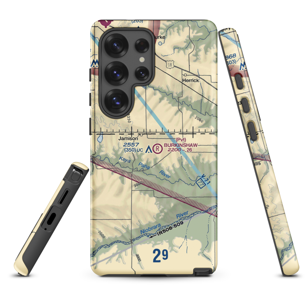 Burkinshaw Field (3NE6) VFR Sectional Samsung Phone Case Samsung Galaxy S25 Ultra model shown