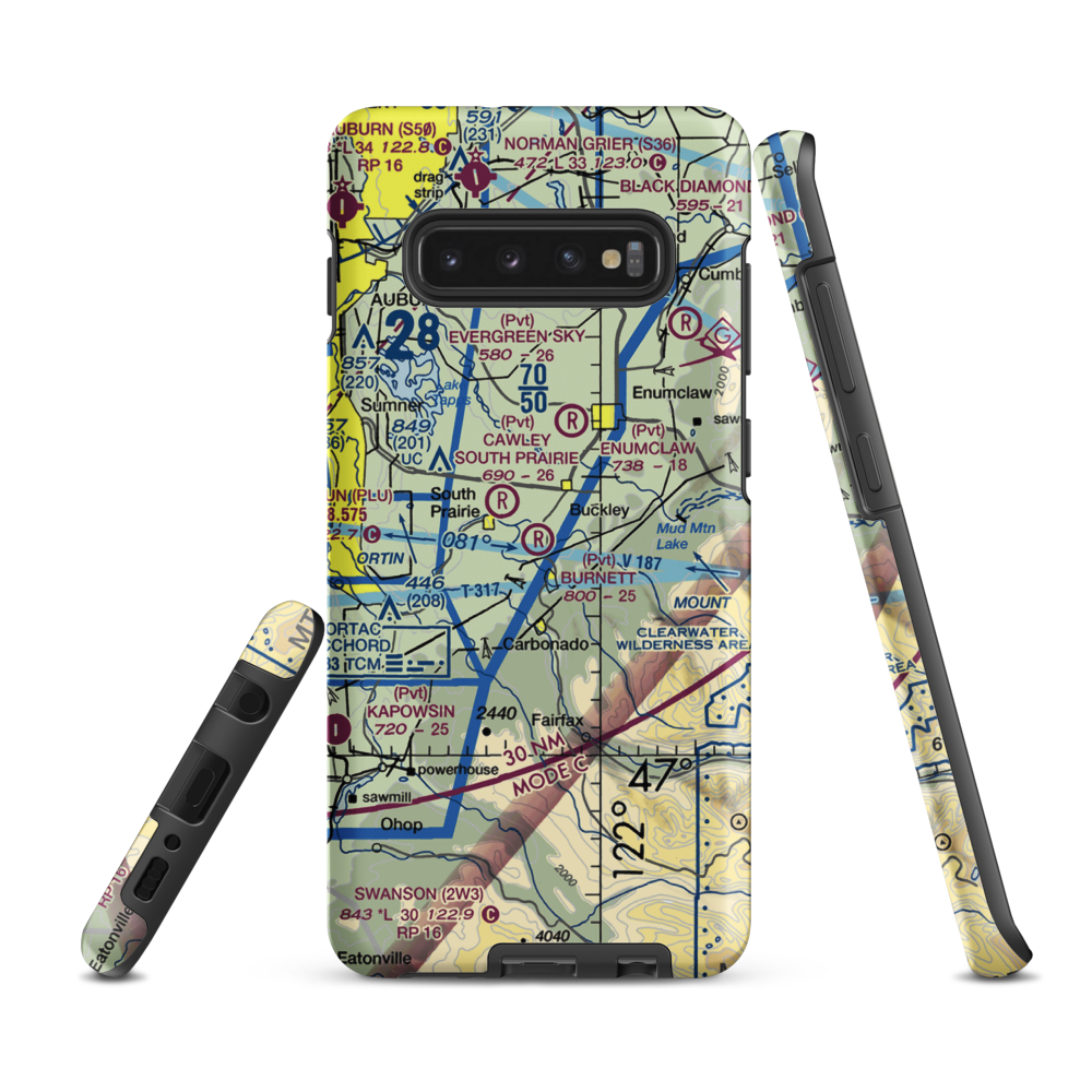 Burnett Landing Airport (WN15) VFR Sectional Samsung Phone Case Samsung Galaxy S10 Plus model shown