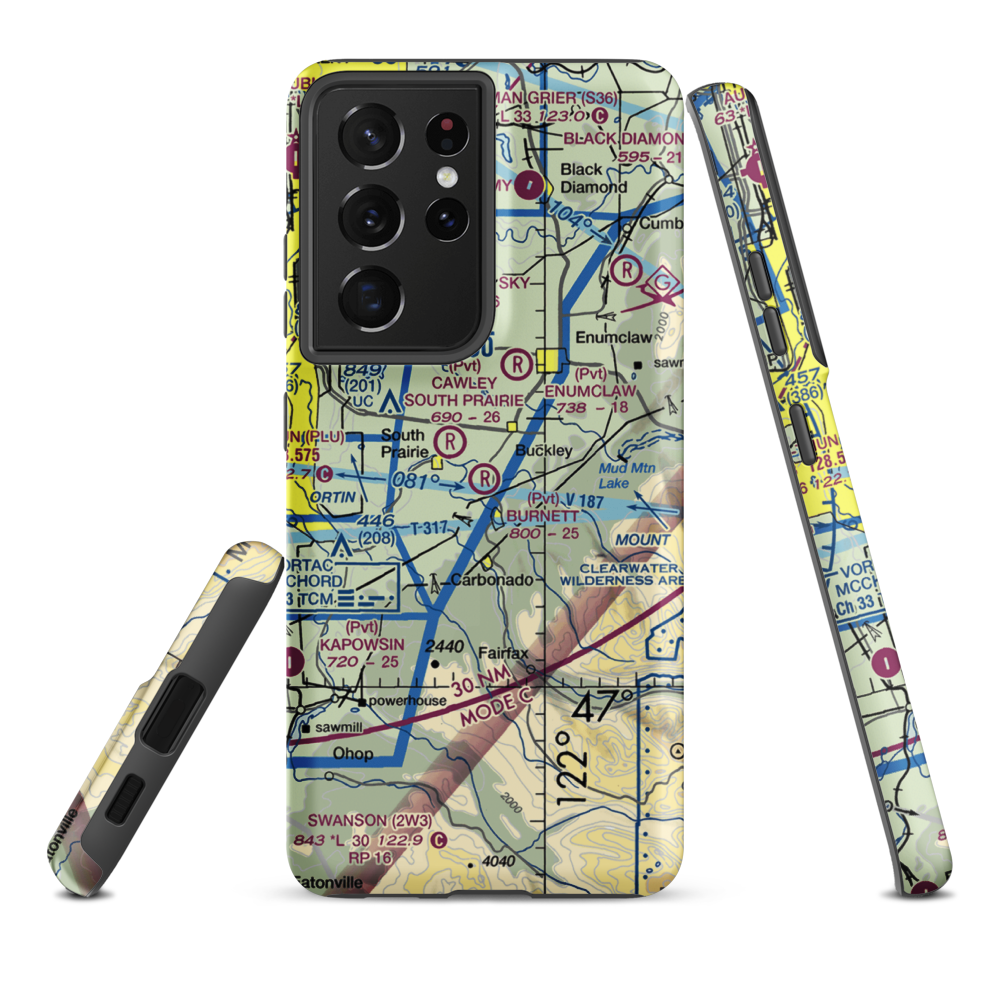 Burnett Landing Airport (WN15) VFR Sectional Samsung Phone Case Samsung Galaxy S21 Plus model shown