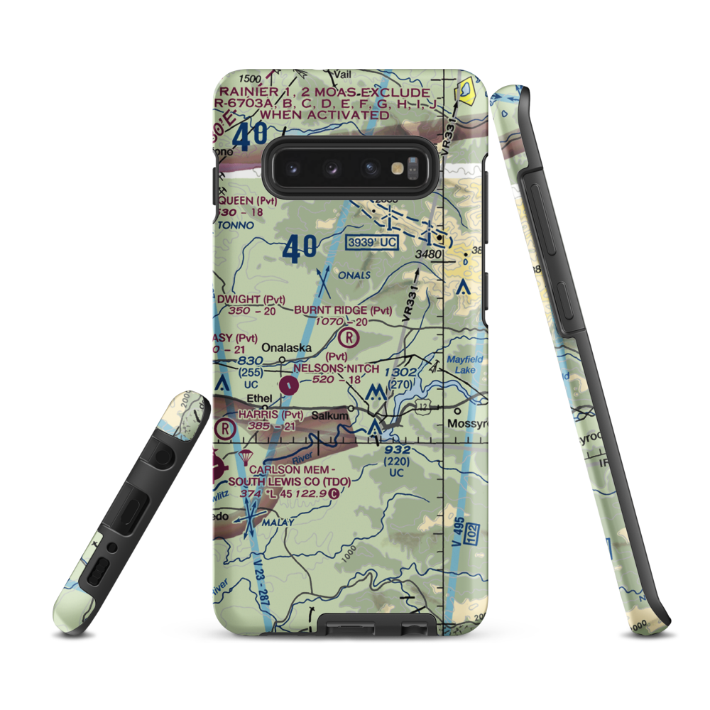 Burnt Ridge Airstrip (WN74) VFR Sectional Samsung Phone Case Samsung Galaxy S10 Plus model shown