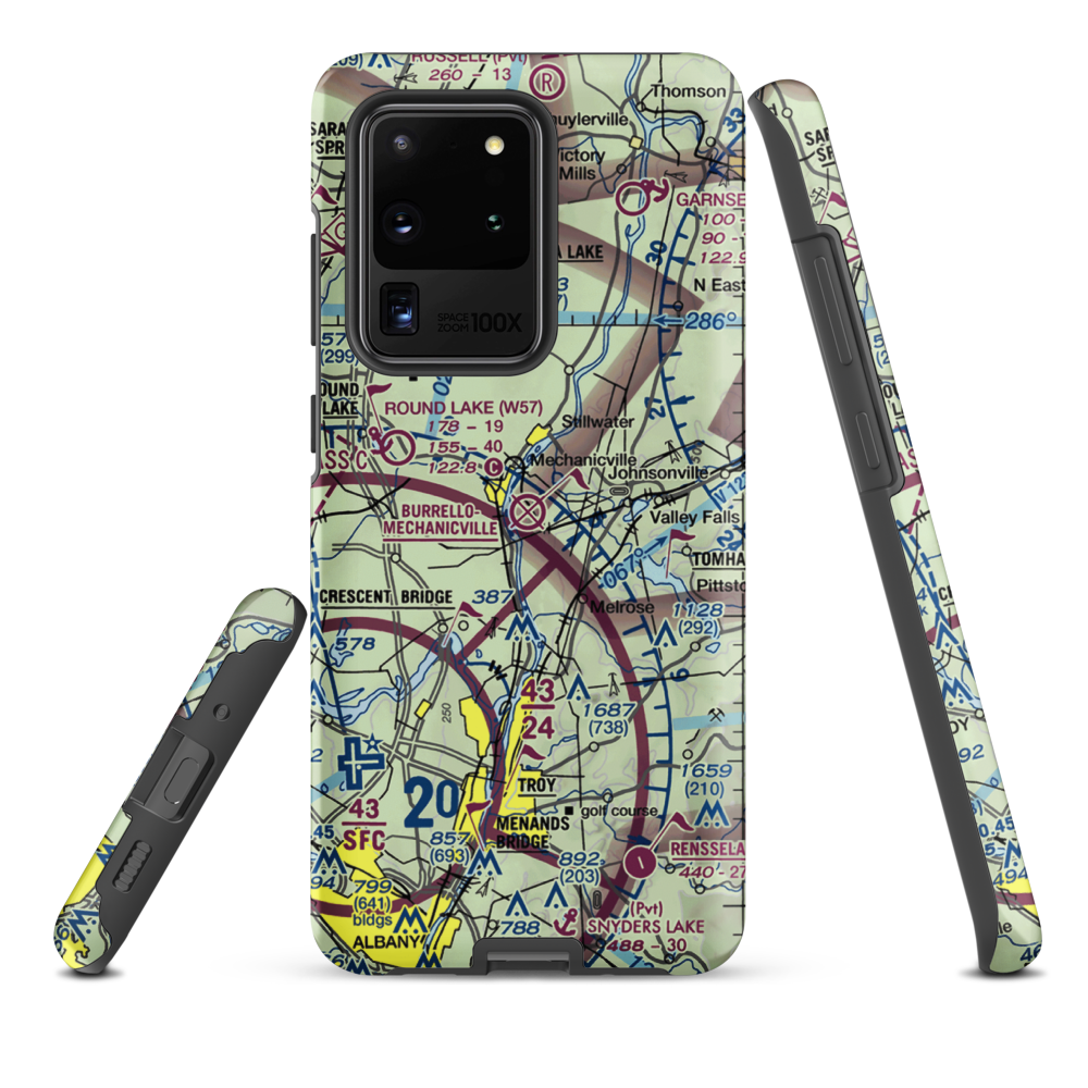 Burrello-Mechanicville Airport (K27) VFR Sectional Samsung Phone Case Samsung Galaxy S20 Ultra model shown