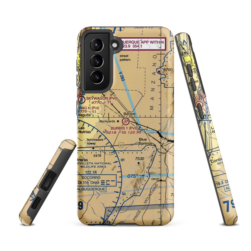 Burris Ranch Nr 1 Airport (55NM) VFR Sectional Samsung Phone Case Samsung Galaxy S21 Ultra model shown