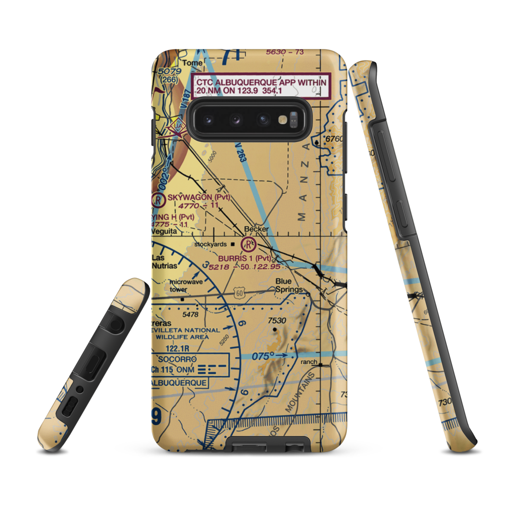 Burris Ranch Nr 1 Airport (55NM) VFR Sectional Samsung Phone Case Samsung Galaxy S10e model shown
