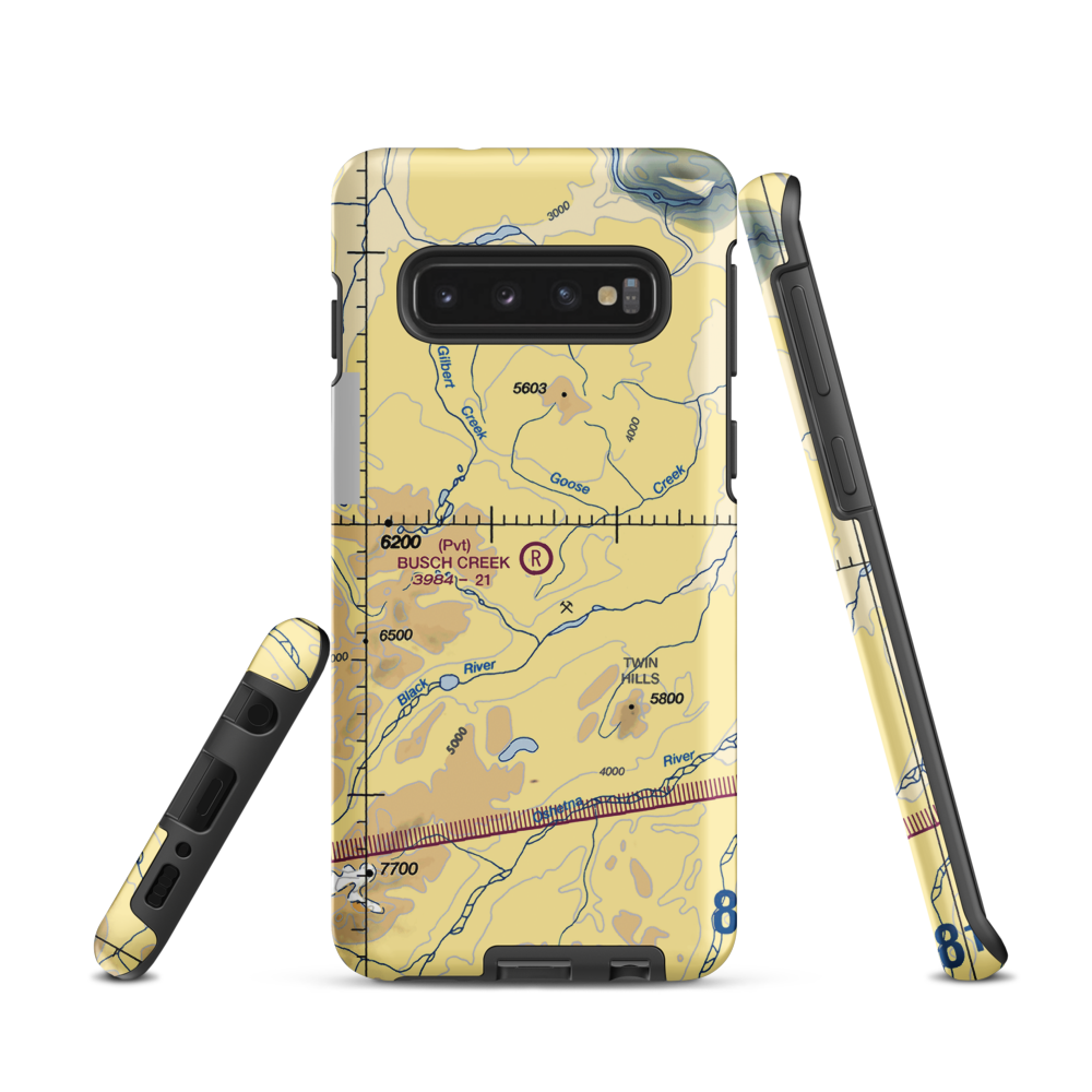 Busch Creek Airport (AA09) VFR Sectional Samsung Phone Case Samsung Galaxy S10 model shown