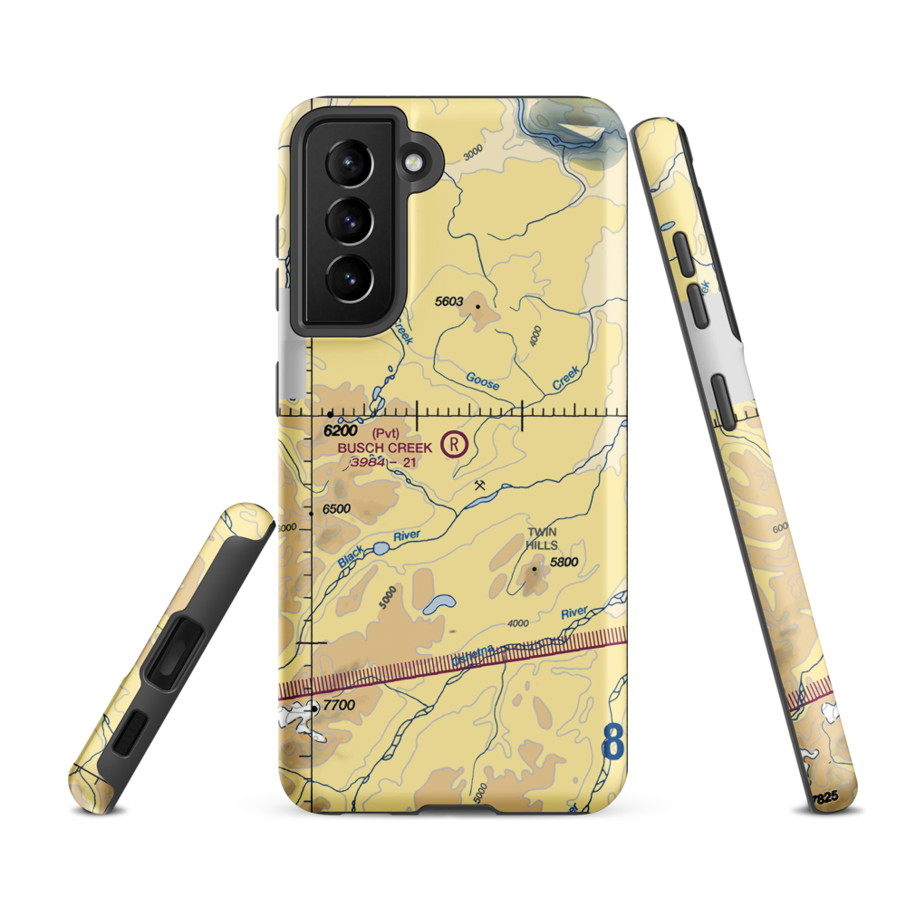 Busch Creek Airport (AA09) VFR Sectional Samsung Phone Case Samsung Galaxy S21 FE model shown