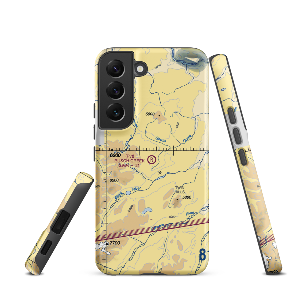 Busch Creek Airport (AA09) VFR Sectional Samsung Phone Case Samsung Galaxy S22 model shown