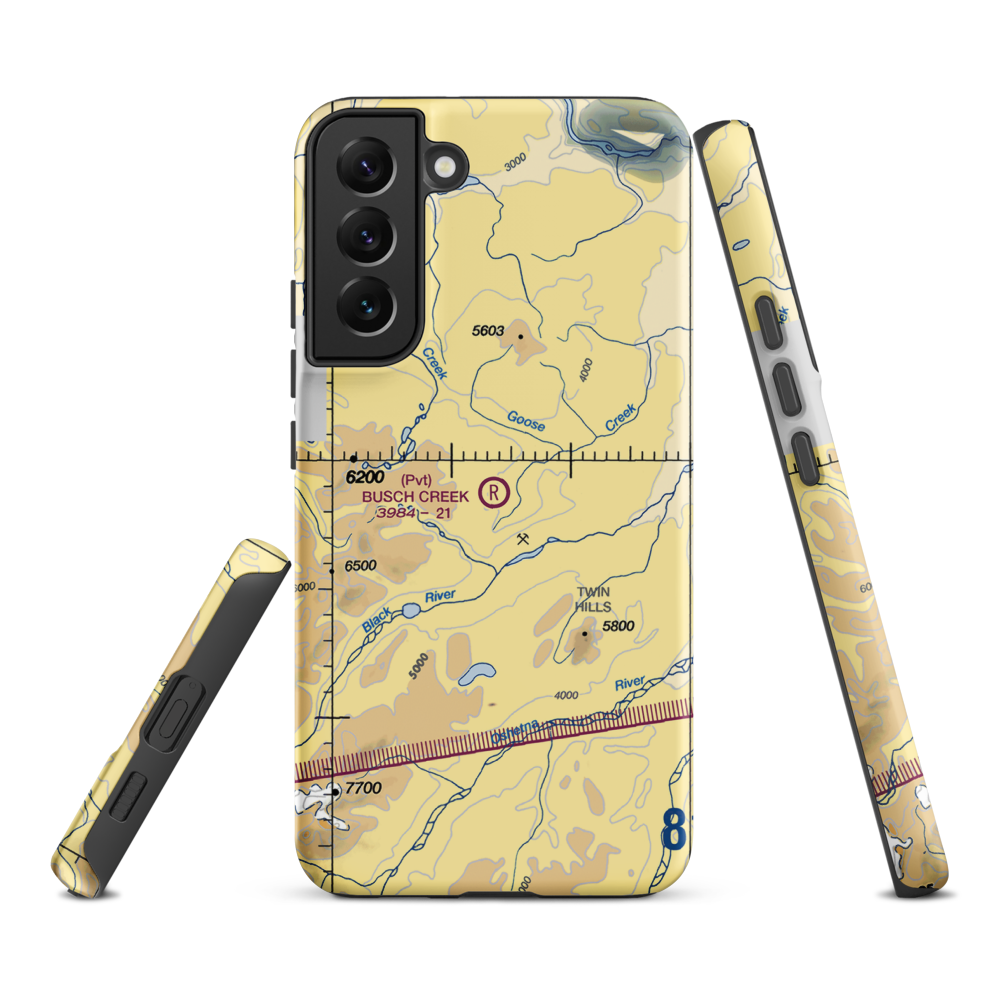Busch Creek Airport (AA09) VFR Sectional Samsung Phone Case Samsung Galaxy S22 Plus model shown