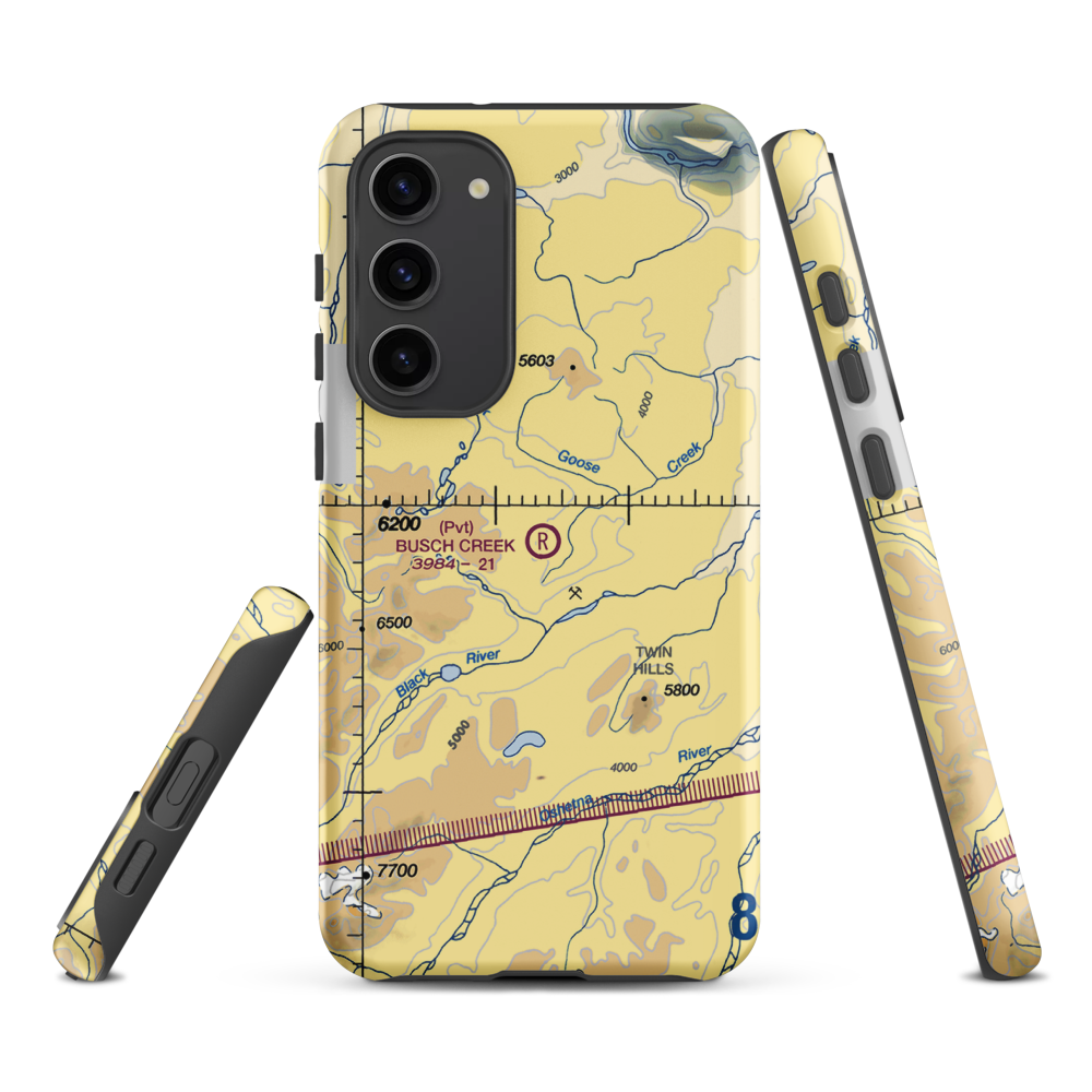 Busch Creek Airport (AA09) VFR Sectional Samsung Phone Case Samsung Galaxy S23 Plus model shown