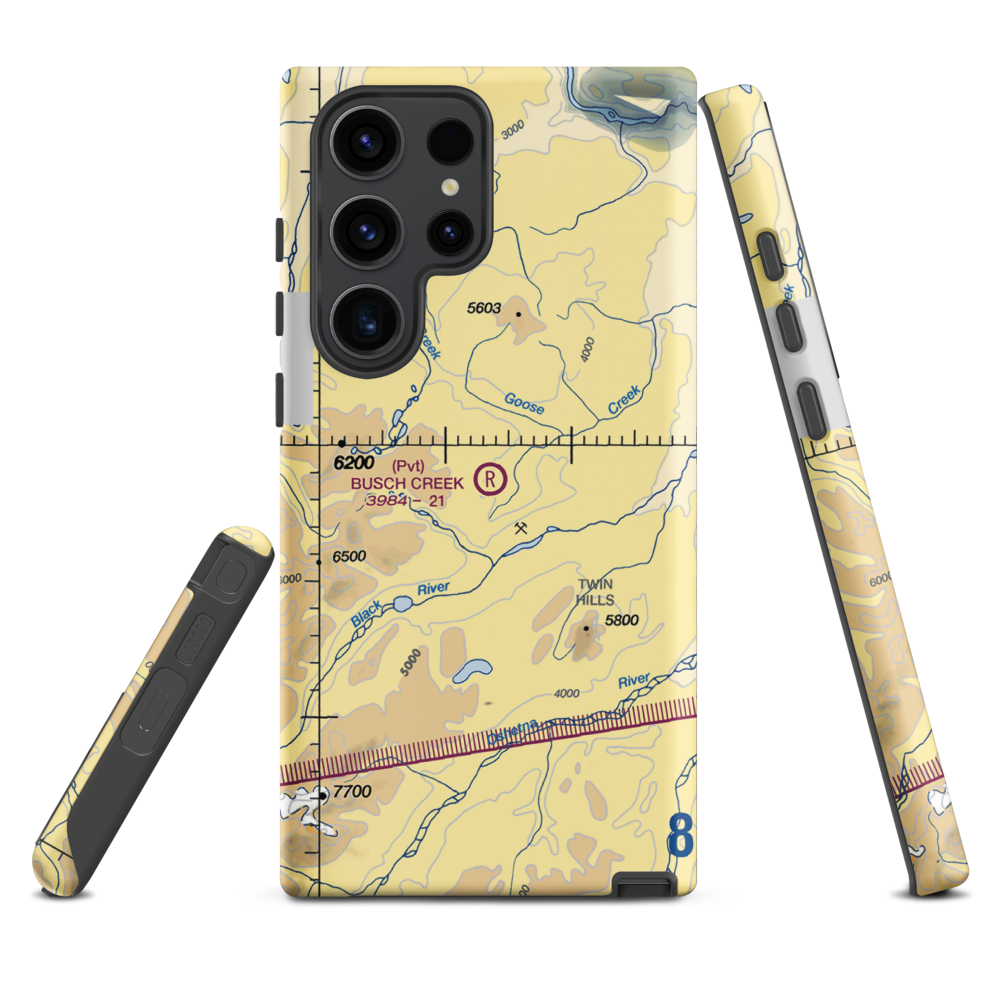 Busch Creek Airport (AA09) VFR Sectional Samsung Phone Case Samsung Galaxy S23 Ultra model shown
