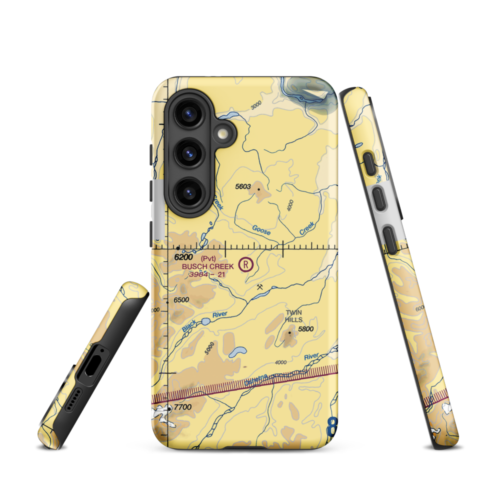 Busch Creek Airport (AA09) VFR Sectional Samsung Phone Case Samsung Galaxy S24 model shown