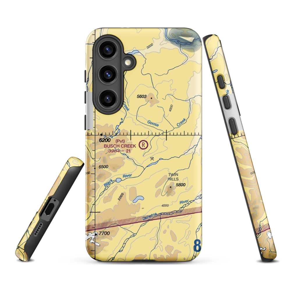 Busch Creek Airport (AA09) VFR Sectional Samsung Phone Case Samsung Galaxy S24 Plus model shown