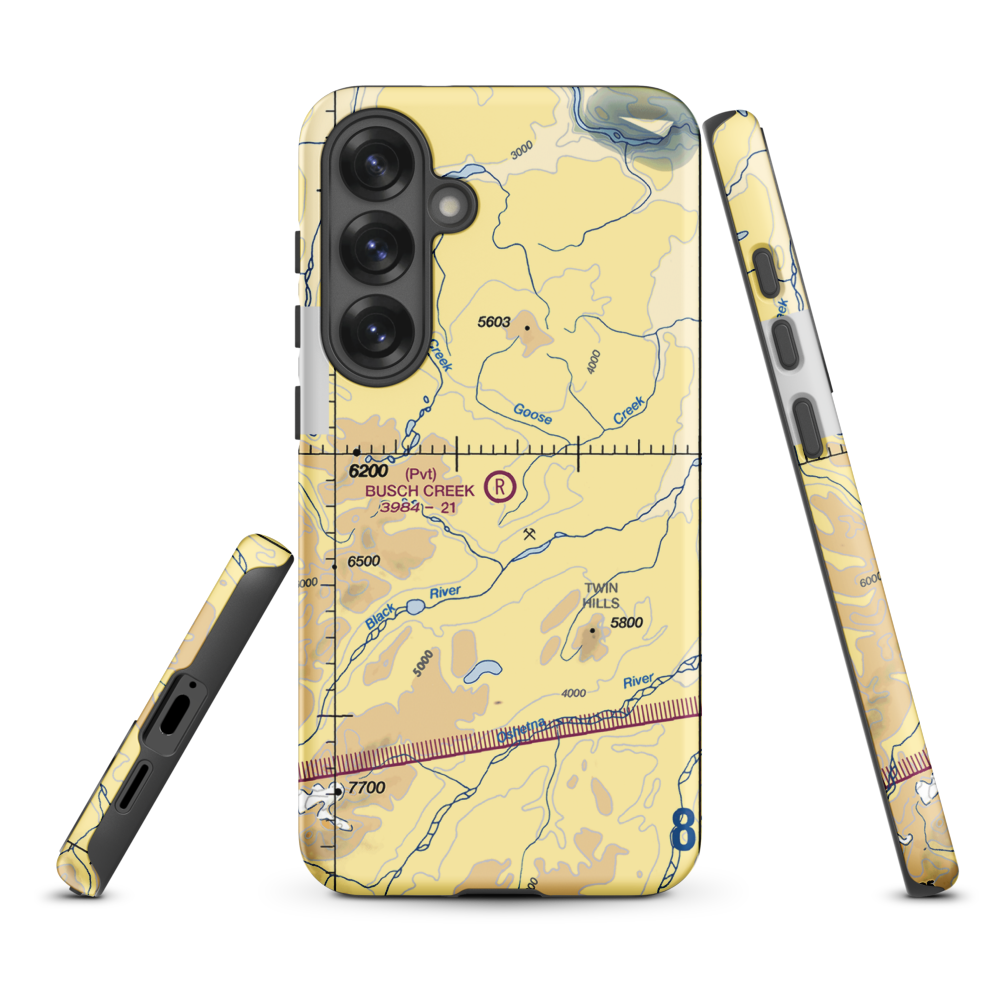 Busch Creek Airport (AA09) VFR Sectional Samsung Phone Case Samsung Galaxy S25 Plus model shown