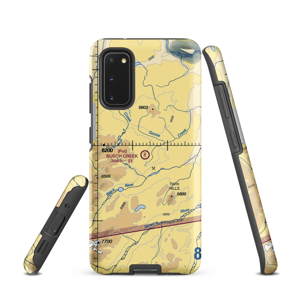 Busch Creek Airport (AA09) VFR Sectional Samsung Phone Case Samsung Galaxy S20 model shown