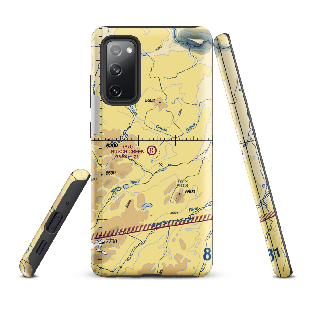 Busch Creek Airport (AA09) VFR Sectional Samsung Phone Case Samsung Galaxy S20 FE model shown