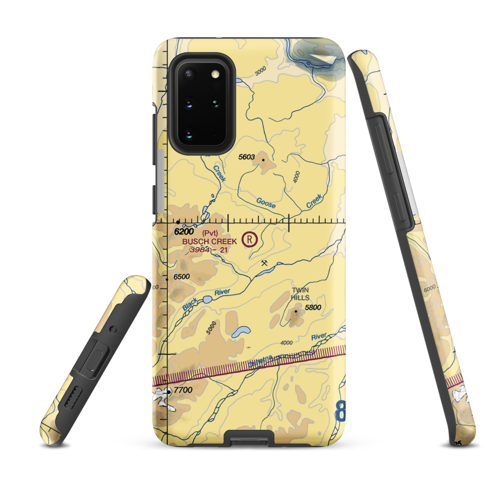Busch Creek Airport (AA09) VFR Sectional Samsung Phone Case Samsung Galaxy S20 Plus model shown
