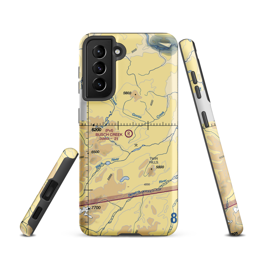 Busch Creek Airport (AA09) VFR Sectional Samsung Phone Case Samsung Galaxy S21 model shown