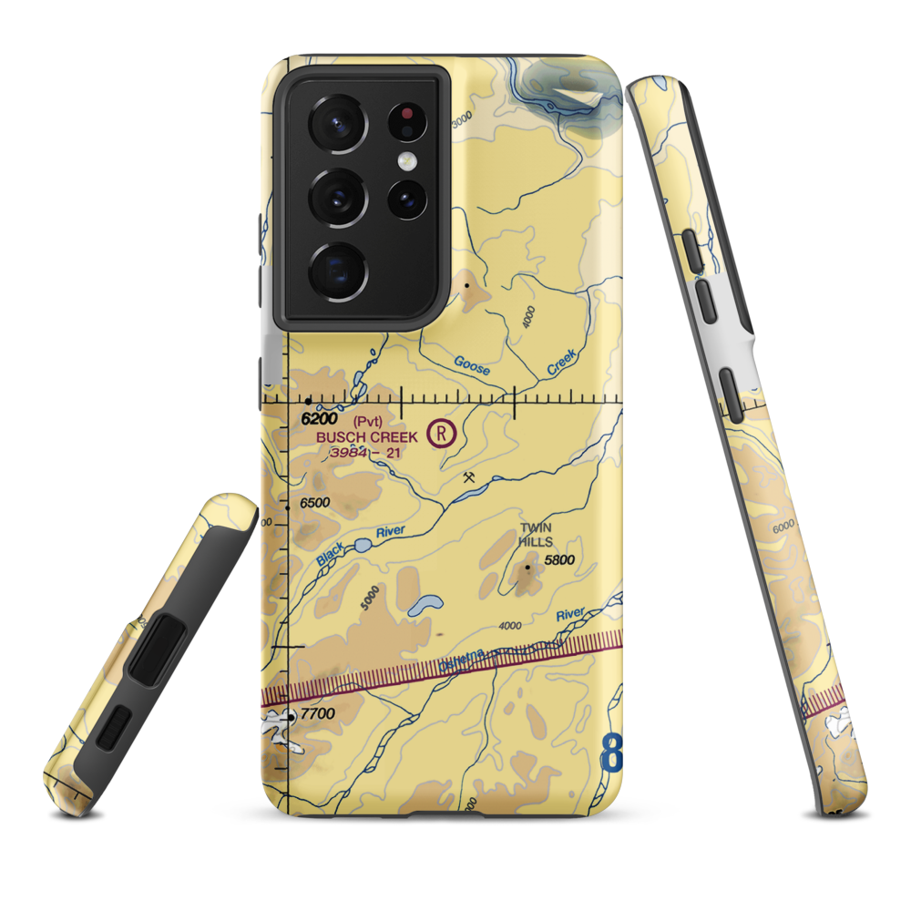 Busch Creek Airport (AA09) VFR Sectional Samsung Phone Case Samsung Galaxy S21 Ultra model shown