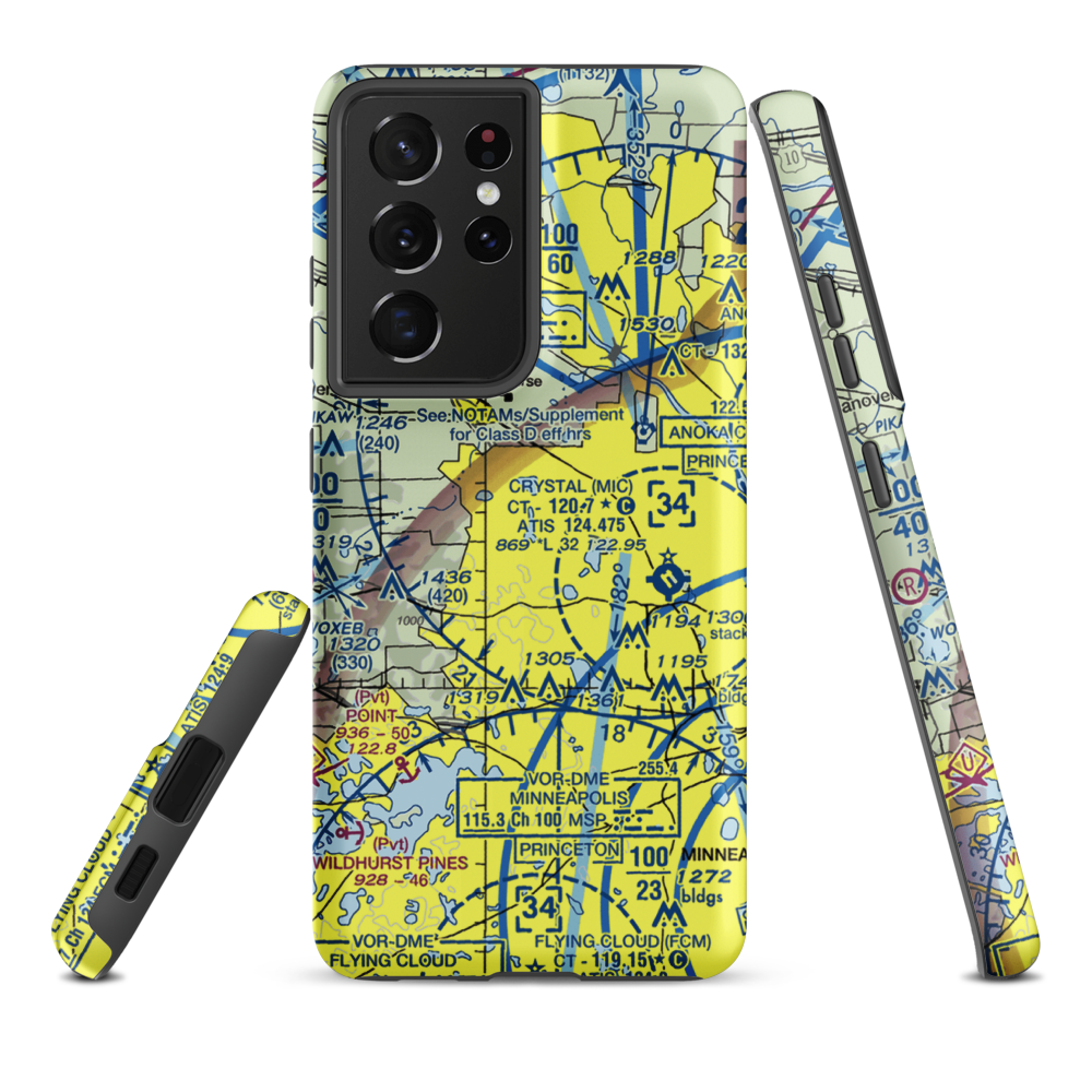 Busch's Fish Lake Seaplane Base (MN30) VFR Sectional Samsung Phone Case Samsung Galaxy S21 Plus model shown