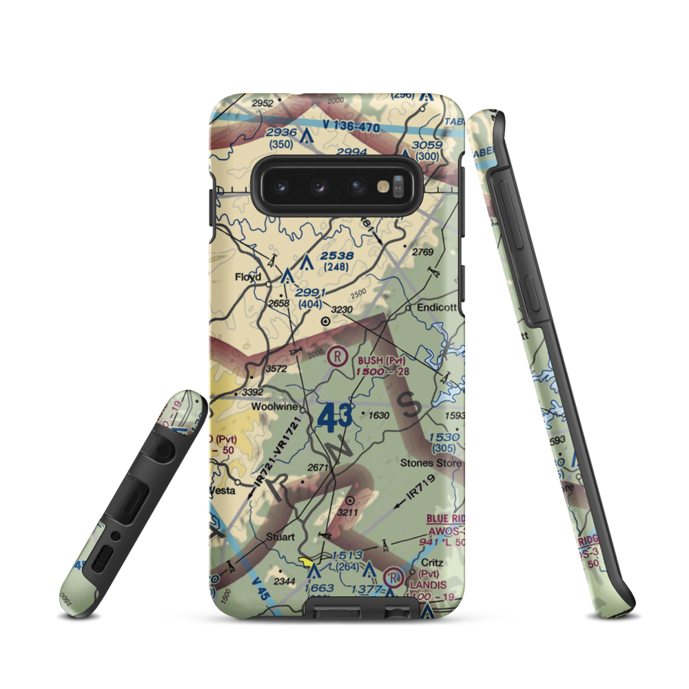 Bush Airport (6VA9) VFR Sectional Samsung Phone Case Samsung Galaxy S10 model shown