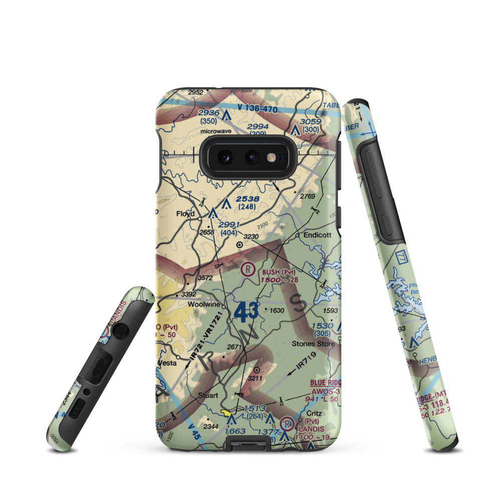 Bush Airport (6VA9) VFR Sectional Samsung Phone Case Samsung Galaxy S10e model shown