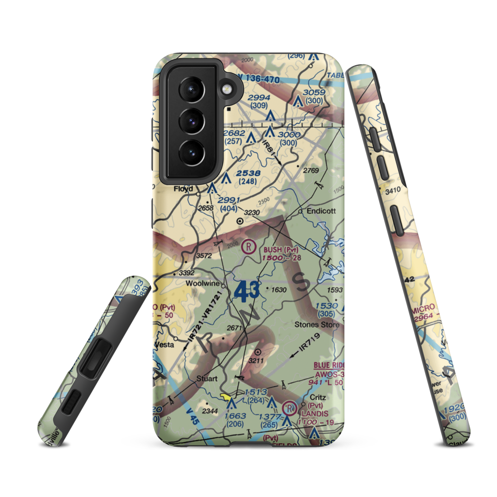 Bush Airport (6VA9) VFR Sectional Samsung Phone Case Samsung Galaxy S21 FE model shown