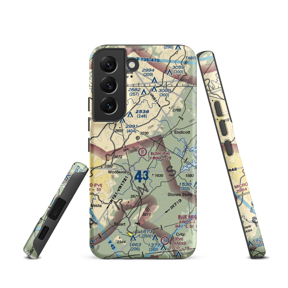Bush Airport (6VA9) VFR Sectional Samsung Phone Case Samsung Galaxy S22 model shown