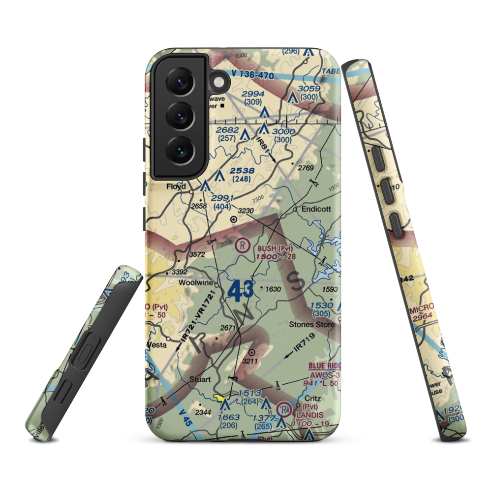 Bush Airport (6VA9) VFR Sectional Samsung Phone Case Samsung Galaxy S22 Plus model shown