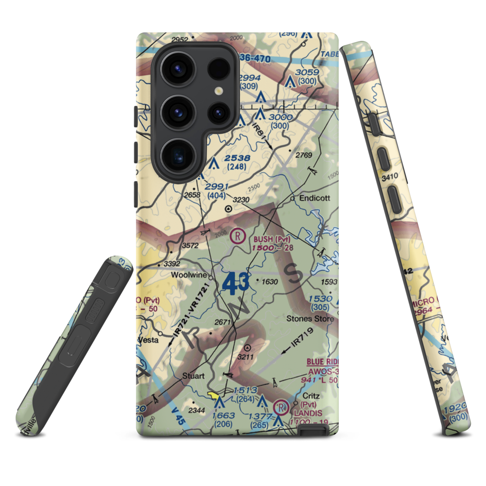 Bush Airport (6VA9) VFR Sectional Samsung Phone Case Samsung Galaxy S23 Ultra model shown