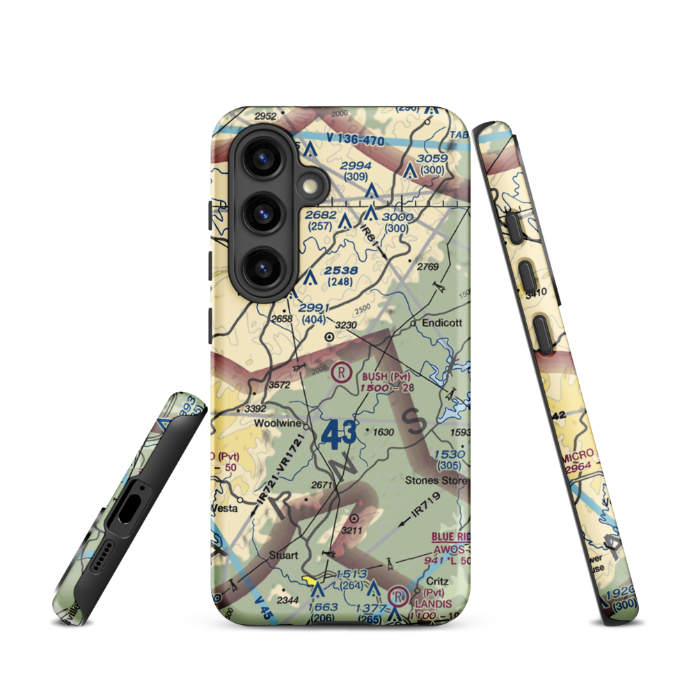Bush Airport (6VA9) VFR Sectional Samsung Phone Case Samsung Galaxy S24 model shown