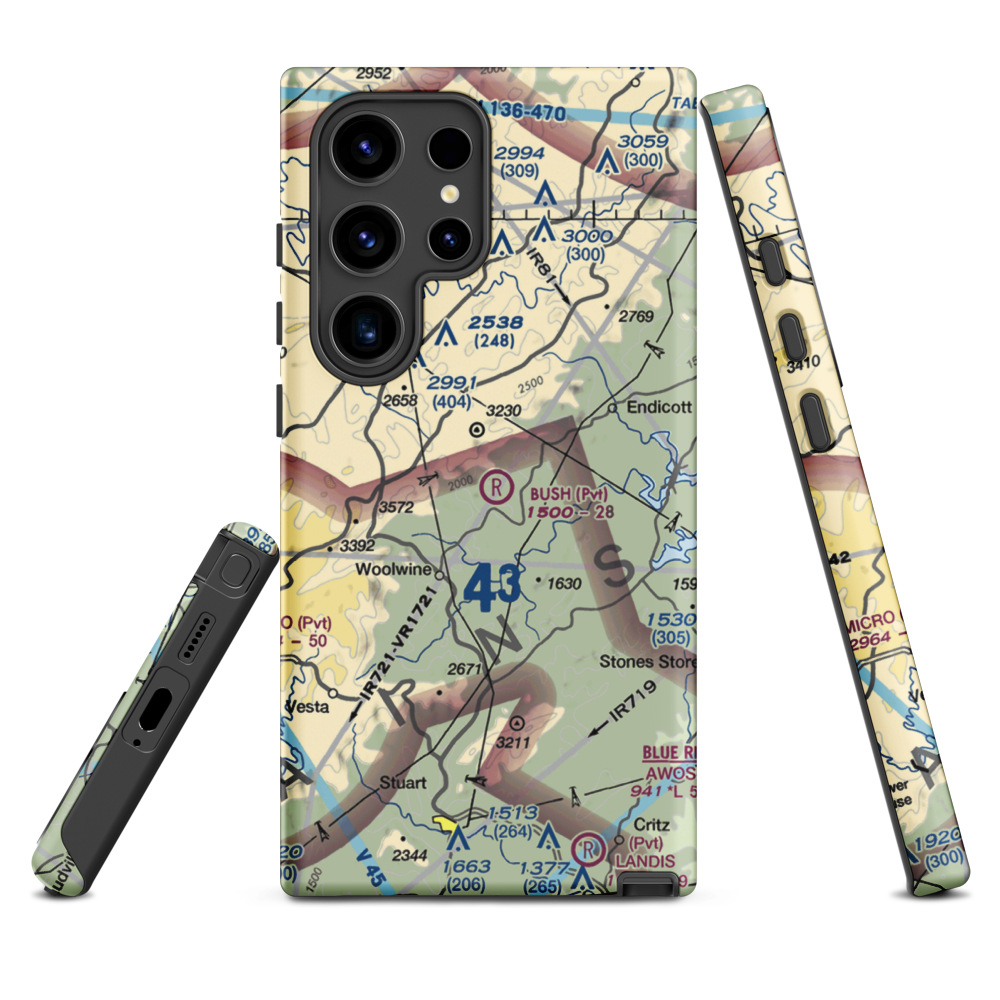 Bush Airport (6VA9) VFR Sectional Samsung Phone Case Samsung Galaxy S24 Ultra model shown